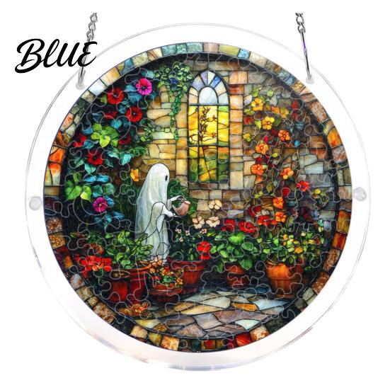 Easy Assemble Halloween Decor Acrylic Jigsaw Puzzle Suncatcher Stained Glass Style DIY Sun Precision Cut Blocks Catcher Puzzles Gothic Window