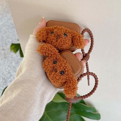 Retro Brown Dog Ins 3d Cute Cartoon Bracelet Wireless Bluetooth Charging Box For Apple Airpods Pro 2nd 3 2 1 Earphone Case Cover