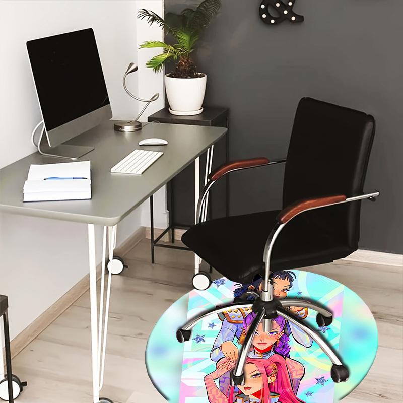 

1pc Fantasy TrioColorful Characters Round carpet, Made of Polyester,Perfect for Decorating Office Chairs, Living Rooms,fplt250 80cm by 80cm