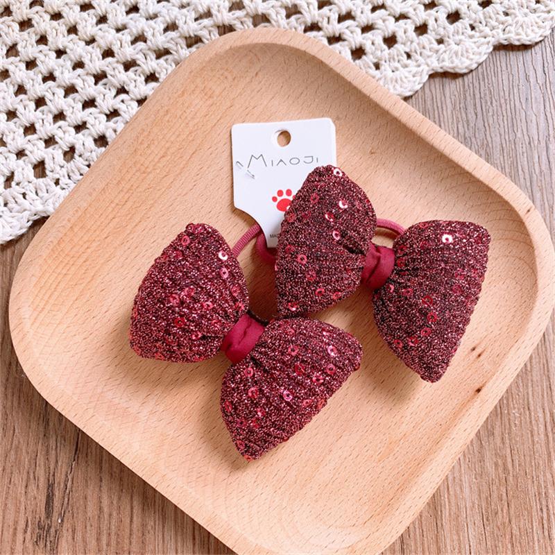 Süßes Rotes Kawaii Schleife Haargummi Ring Kinder Geschenk Baby Mädchen Kind Elastisches Haar Gummiband Accessoires Kopfschmuck Kopfbedeckung Ornament
