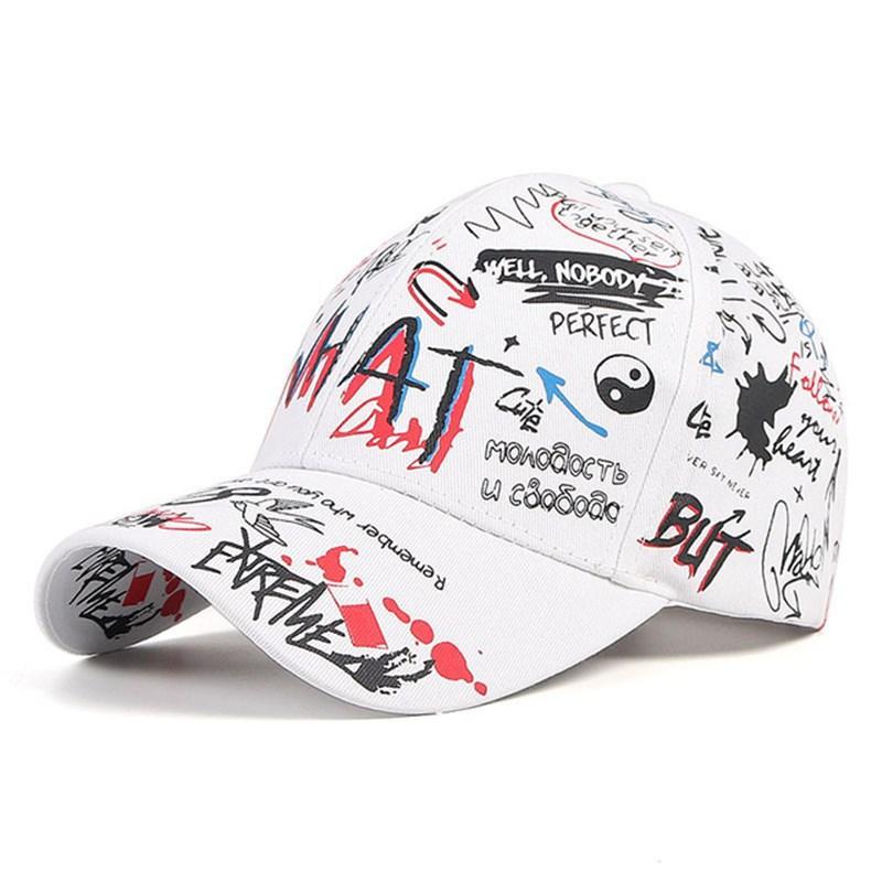 Tide print sunshade hip hop cap neutral adjustable baseball cap Korean version sun hat cap sun protection breathable