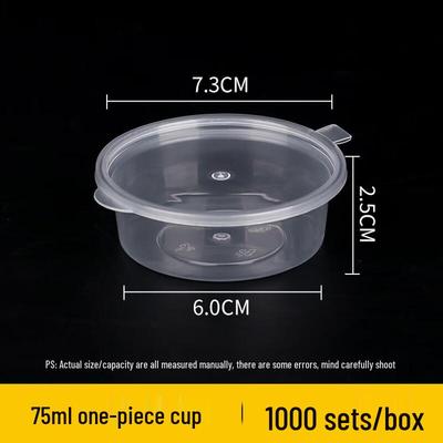 Disposable Plastic Sauce Cups with Integrated Lids