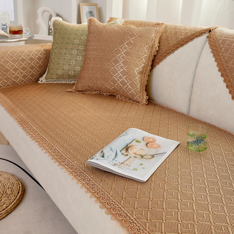 

New Summer Sofa Cushion Living Room Sofa Cushion Seat Cushion Non-Slip Ice Silk Rattan Mat Cool Mat 70*70cm