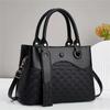 Pu Leather Handbag For Women With Large Capacity And Diamond Pattern For Daily Use