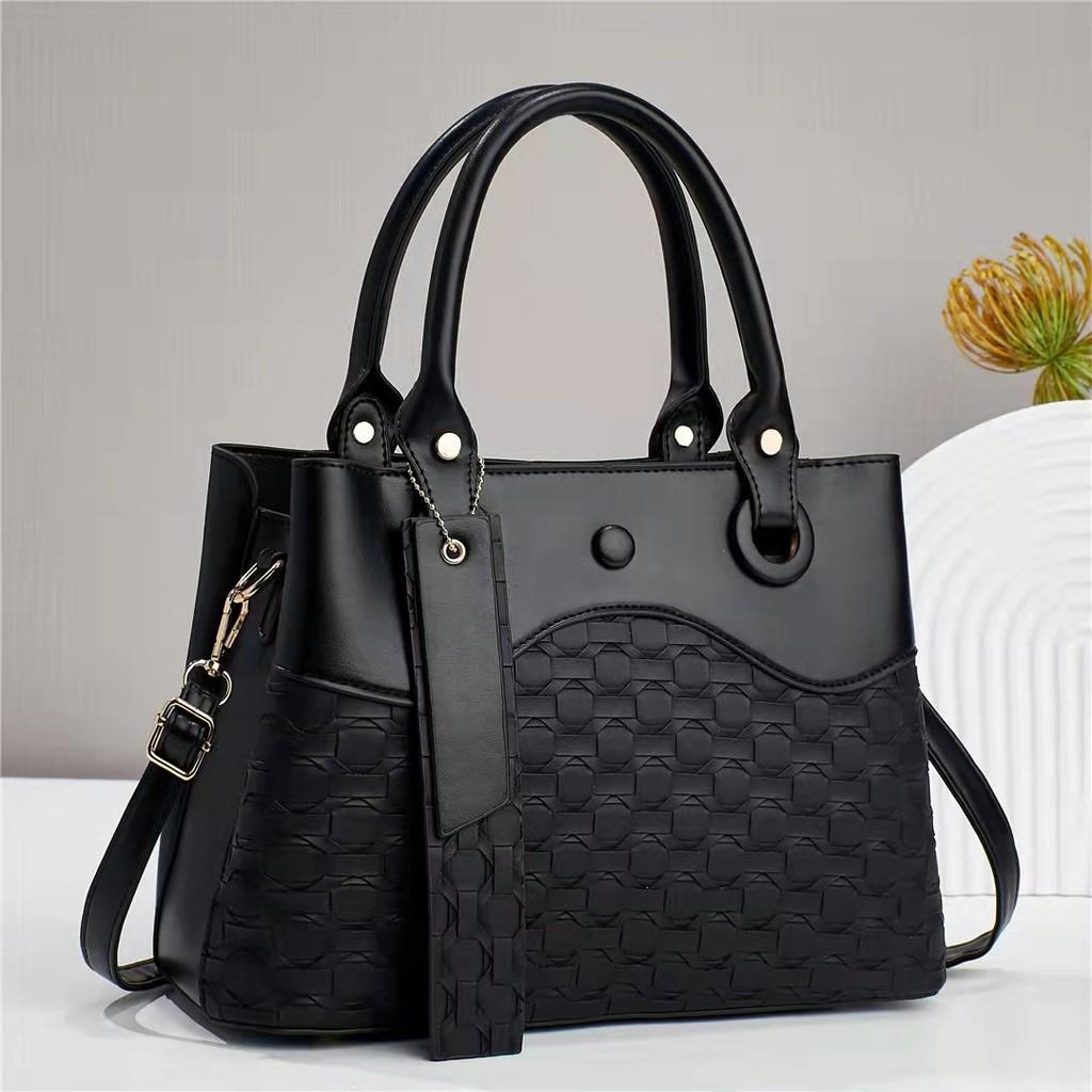 Pu Leather Handbag For Women With Large Capacity And Diamond Pattern For Daily Use