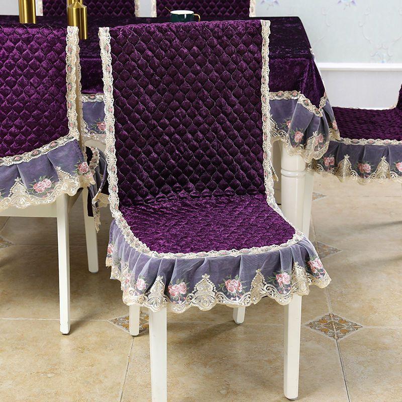 One-piece Dining Table and Chair Cover Dining Chair Cushion Chair Cover Set Household Chair Cushion Rectangular Round Coffee