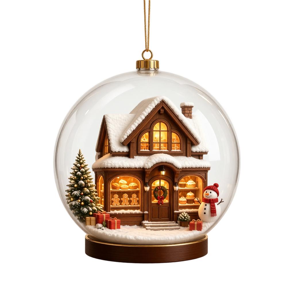 Christmas Acrylic Snow Hanging Ornament - Pendant for Christmas Tree and Holiday Home Decor