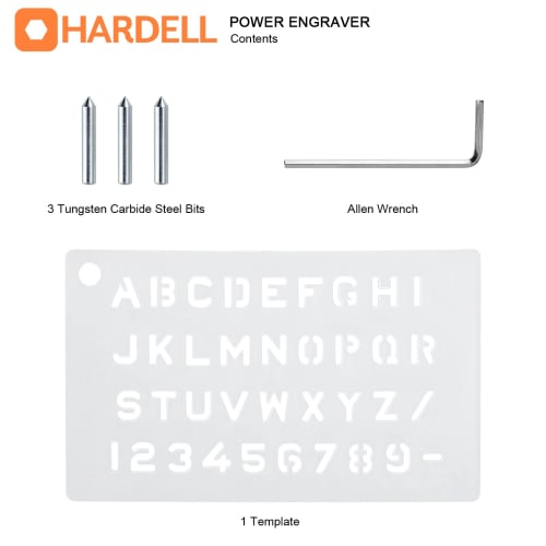 HARDELL Engraving Machine, 5-Speed ??Etching Power Tool with Soft Rubber Handle and Tungsten Carbide Steel Bits, Mini Multifunction Engraving Machine