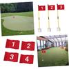 Sewroro Golf Green Flags, Practice Golf Flags with Numbered Targets, Set of 4, Red Nylon, for Grand Golf, Putting Practice, Outdoor Golf Training,