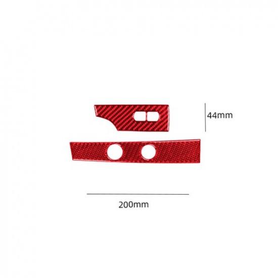 2Pcs Red Carbon Fiber Interior Driver Dashboard Cover Trim For Chevrolet Cobalt