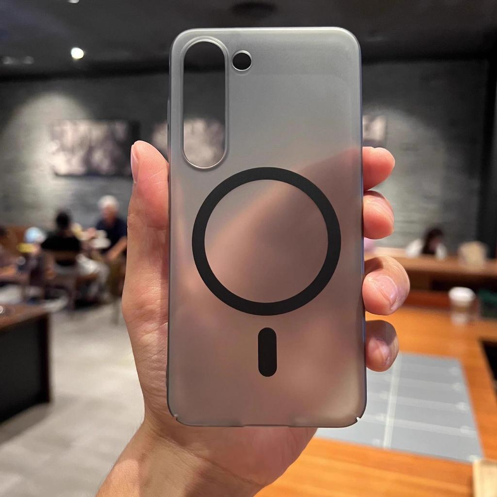 Odpowiedni dla Samsung S25Ultra Etui magnetyczne z dużym otworem Ice Mist S24Plus Matowe półprzezroczyste A55/A54