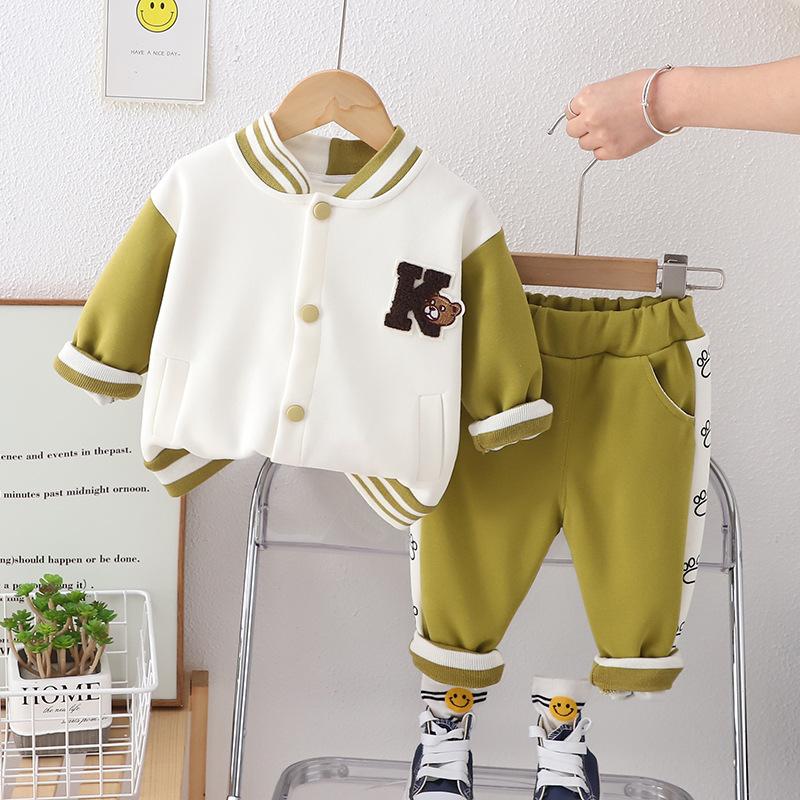 Kinder Baseballanzug Set für Jungen und Mädchen Frühling und Herbst Kleidung Sport und Freizeit Zweiteiliges Set