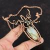 Green Aragonite Necklace Copper Wire Wrapped Necklace Adjustable Chain Necklace Handmade Necklace Gemstone Copper Jewelry Anniversary Gifts