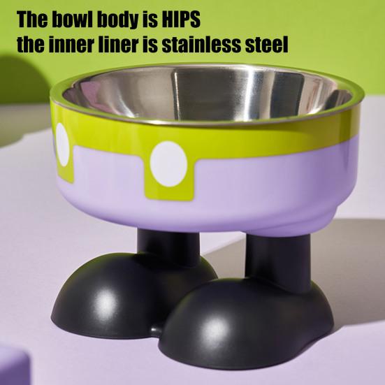Elevated Cat Bowls Stainless Steel Pet Dish with Non-Slip Base Removable Pet Bowls for Food Water Wide Shallow Cat Dish