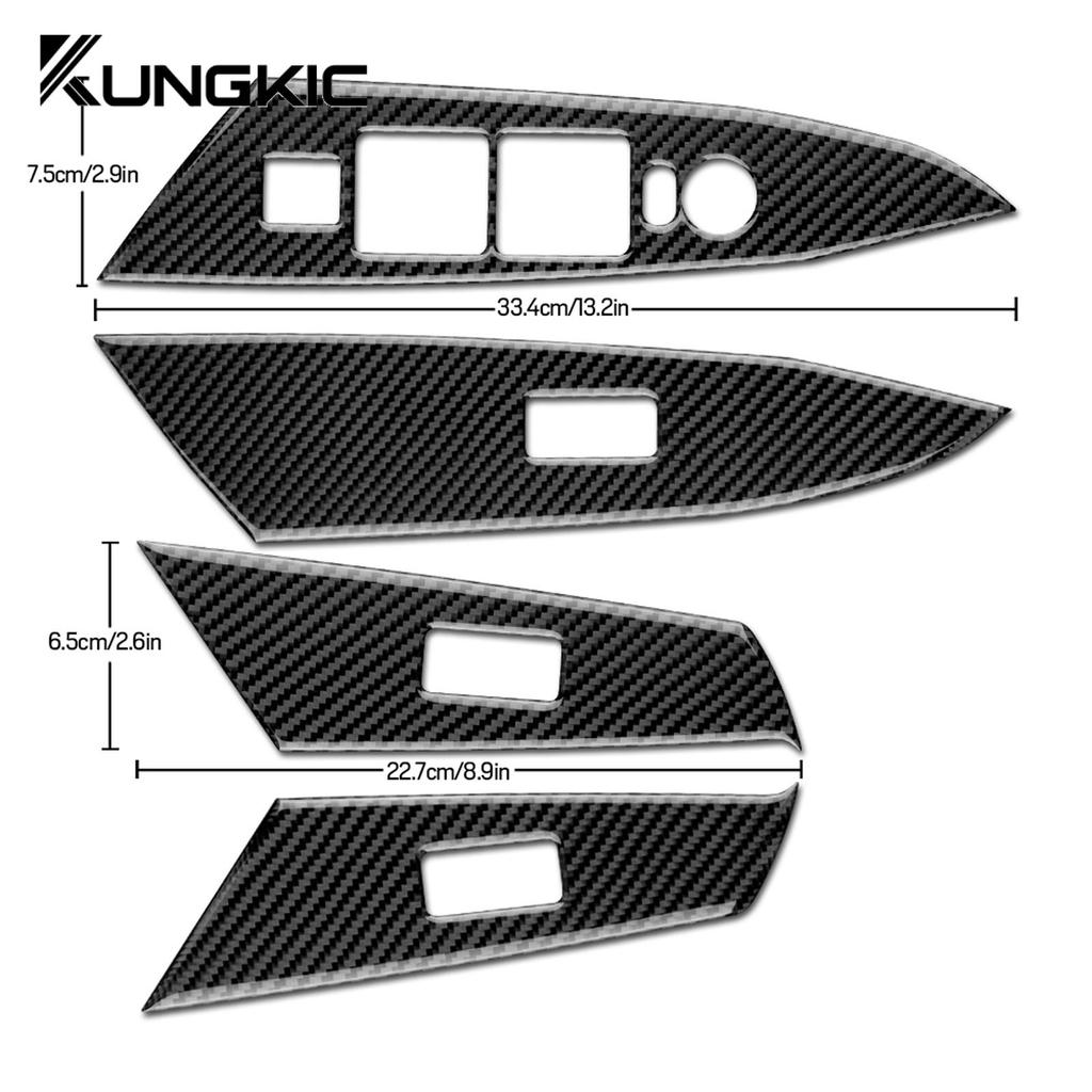 Echte Kohlefaser Auto Tür Fensterheber Schalter Knopf Panel Aufkleber für Mazda 3 2010 2011 2012 2013 Verkleidung Innenraum Zubehör