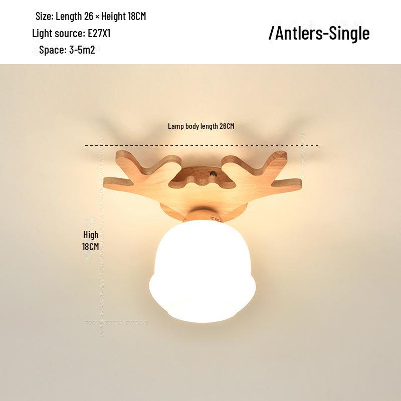 Modern Solid Wood LED Ceiling Lamp for Bedroom or Living Room