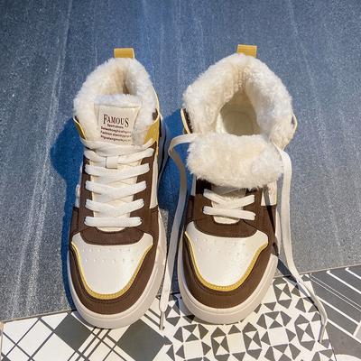 Winter nieuwe platform witte schoenen fluweel katoenen schoenen ins tide kleine geurige stijl student casual schoenen XT