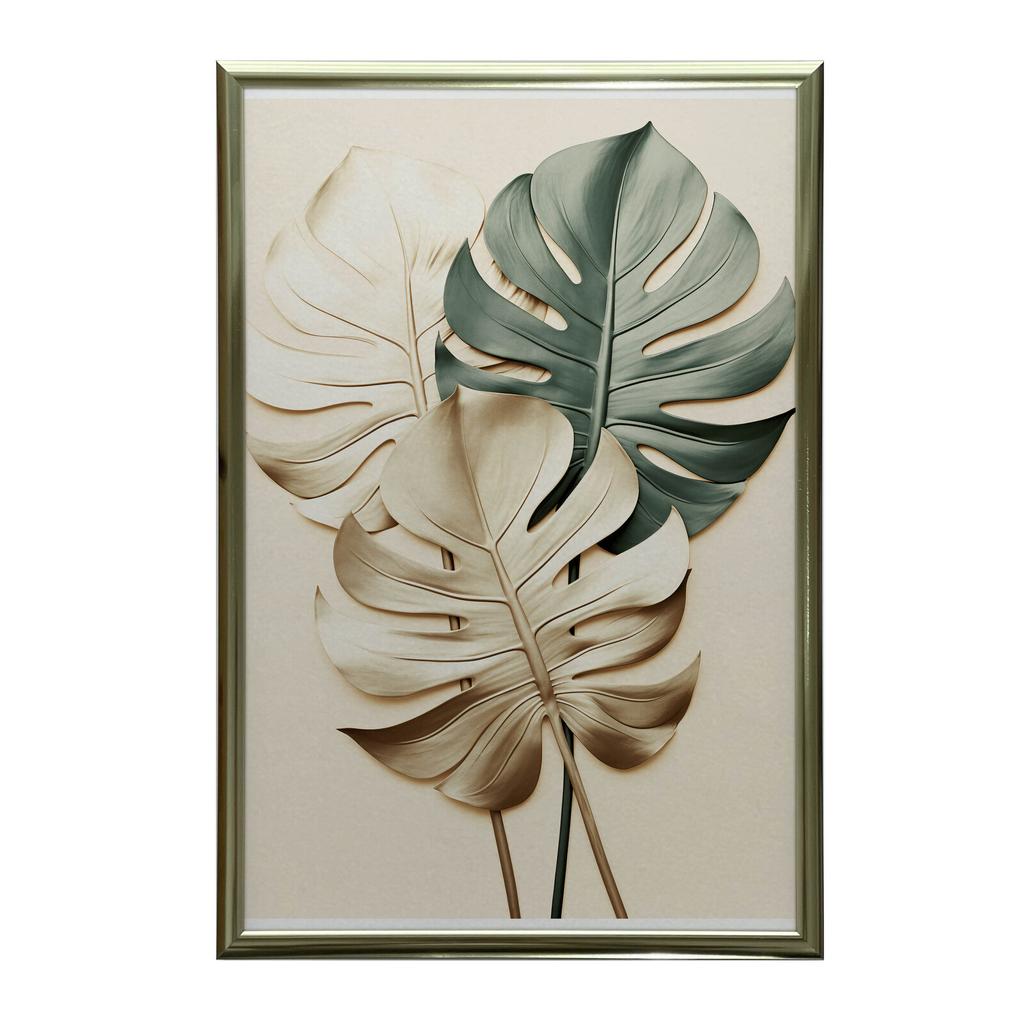 Złota Monstera Złota Monstera, 40X50 Cm, Bez Ramy, Papier Matowy 230 Gsm