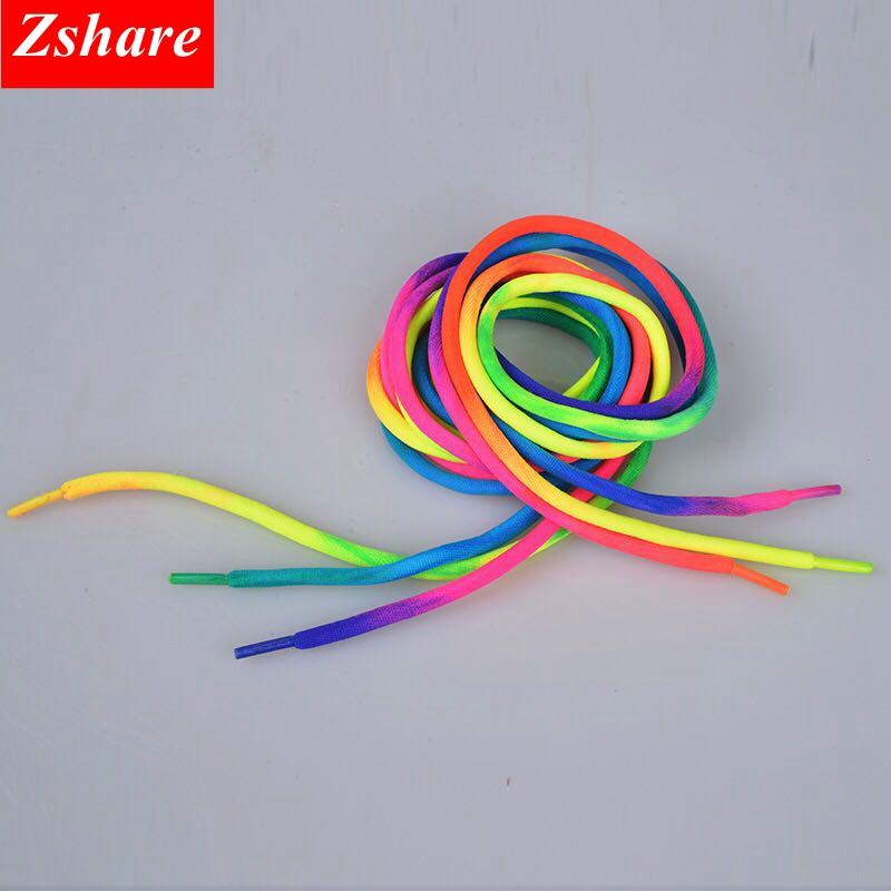 Fashion Shoes Cswo01 Men's Multicolour 1Pairs Rainbow Shoelaces Round Sneaker Shoe Laces Fashion Colorful Shoelace For All Shoes 100Cm 120Cm Strings Yc-1 100Cm
