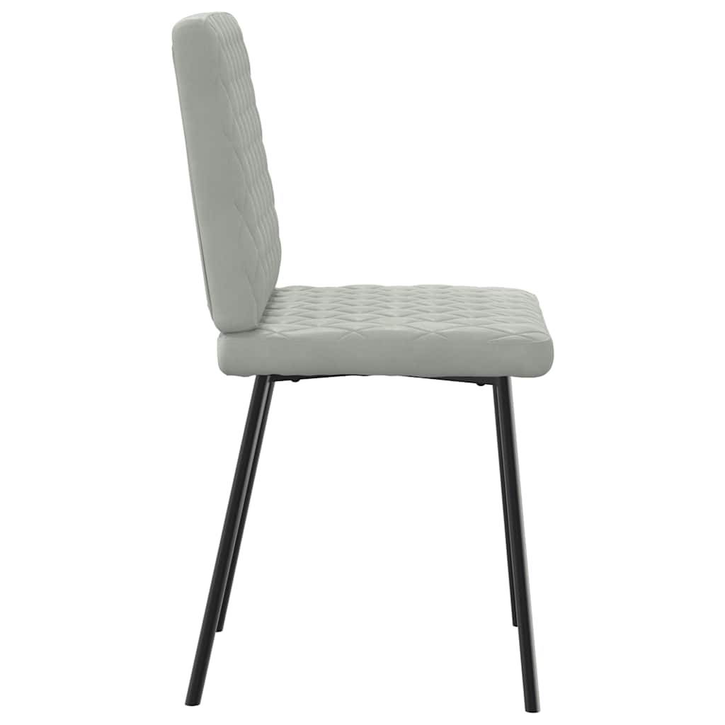 Dining Chairs 6 Pcs Light Grey Velvet