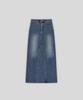 Loutaideu Washed Maxi Denim Skirt [Blue]