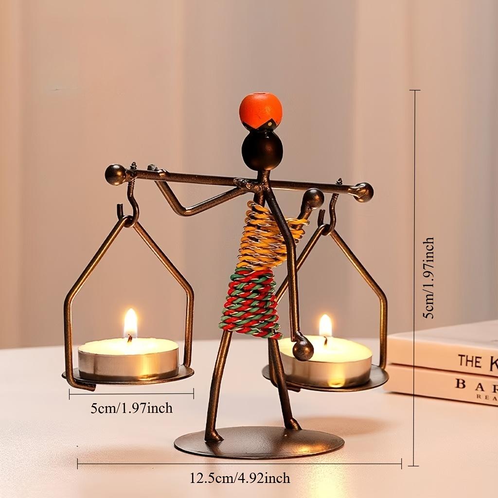 Vintage Light Luxury Table Decoration Candle Holder Iron Home Romantic Candlelight Dinner Metal Candle Holder Knick-knack Props