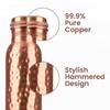 Nirmal Ganga Hammered Copper Bottle 1L | Pure Copper Water Bottle | Handcrafted Leakproof Design | Pack of 1