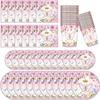 Butterfly Disposable Tableware Set Paper Plate Napkin Banner Happy Girls Birthday Party Decorations Kids Baby Shower Supplies