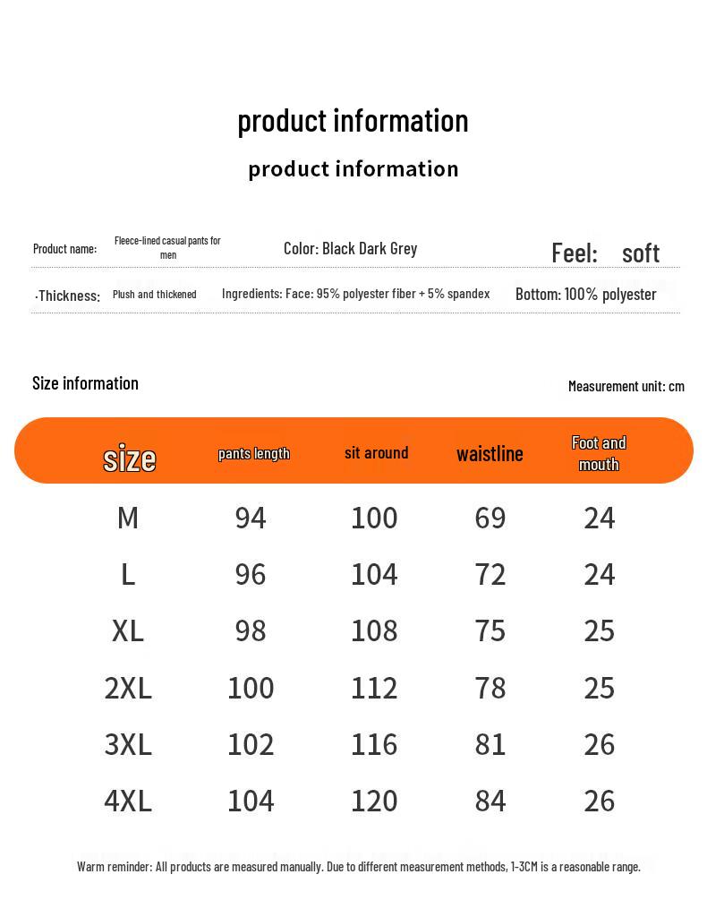 Eastern Camel Men's Winter Fleece Lined Casual Pants