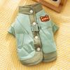 Cute dog cotton-padded clothes to keep warm in autumn and winter Small dog Teddy Bigbear bear sticker quilting cotton two-legged pet clothes
