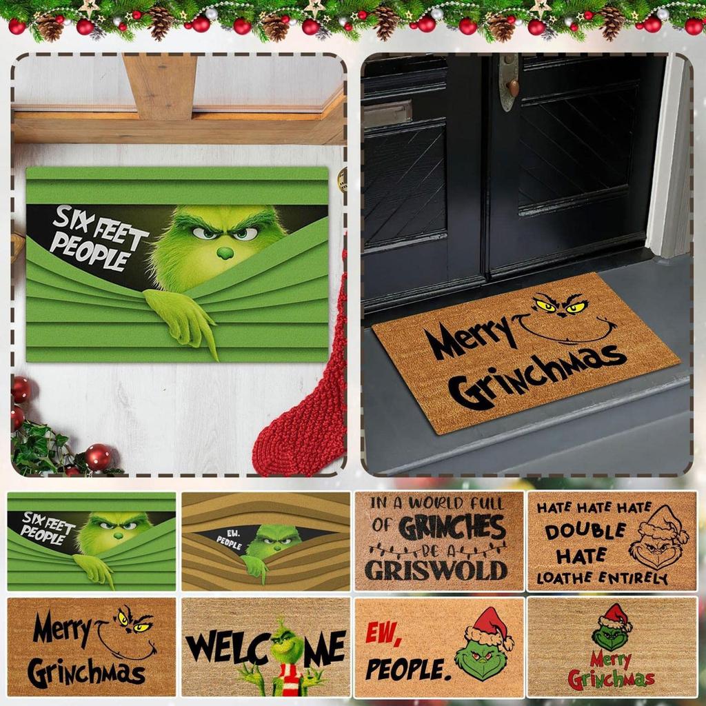 Welcome Christmas Mat Non-Slip And Washable Doormat Decoration Door Mat Entrance Rugs