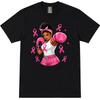 Black African American Fight Breast Cancer Pink Ribbon Women T-Shirt