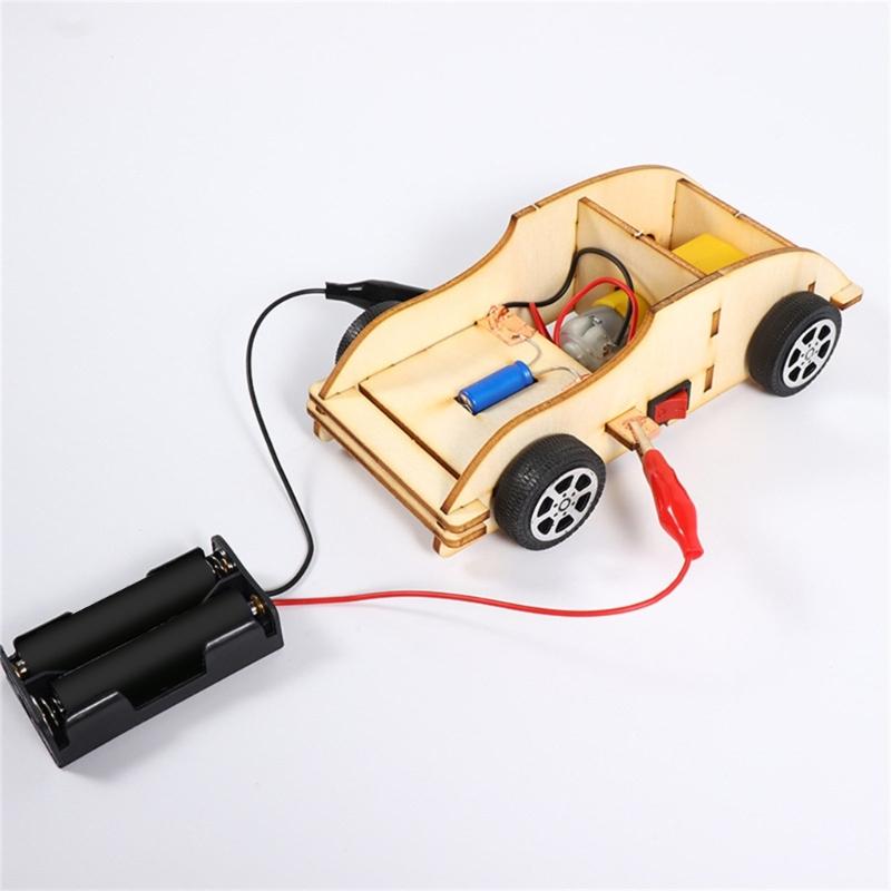 STEM Toy Kits Wooden Car Kits DIY Science Experiment Set Wooden Building Project Early Education Invention Materials