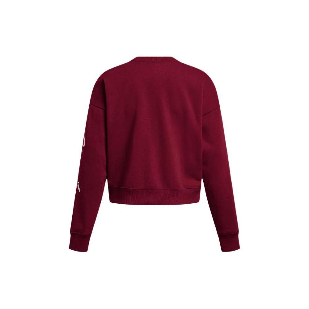 Under Armour Curry X Bruce Lee Kolaborace SS24 Jarní Kolekce Mikina s Kulatým Výstřihem se Vzor Plamenů Dámská Mikina Červená 1383208-625