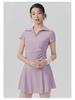Women's Anti-Glare Tennis Skirt & Breathable Yoga Top Set: Slimming, Waist-Cinching, Casual Sportswear