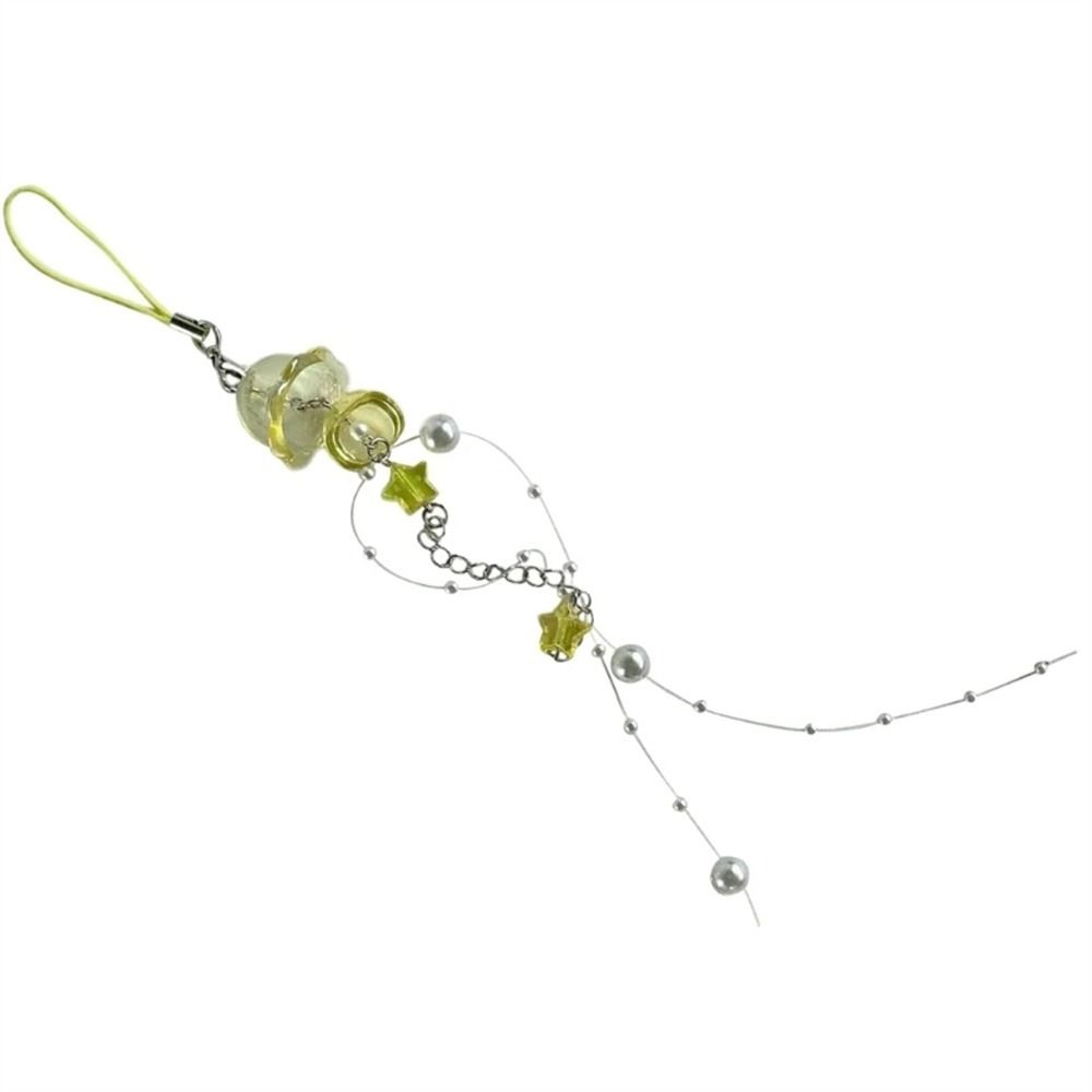 Phone Pendant Jellyfish Phone Charm Crystal Star Mobile Phone Chain Y2K Phone Lanyard  Bag Decor