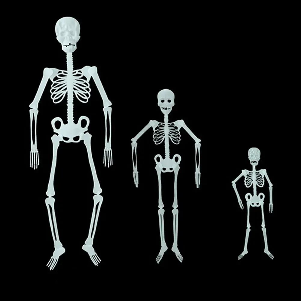 Strašidelné halloweenské rekvizity Svítící závěsná kostra Halloweenská párty Dům Venkovní dvůr Zahrada Dekorace Pohyblivá Svítící Falešná lebka