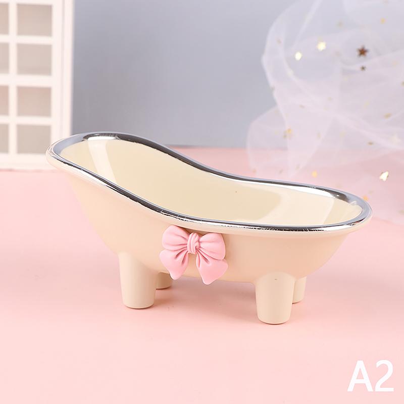 Cartoon Bathtub Shape Holder With Drain Dish Non-Slip Drain Soap Dish Easy Cleaning Soap Saver Dry Stop Tray A2