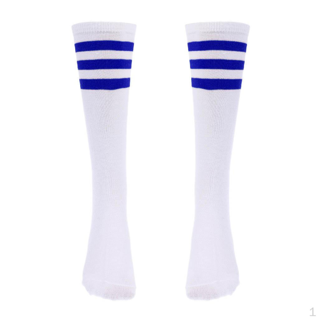 

1 Pair Golf Stripe Thigh Sock Knee Socks S White+StripedC