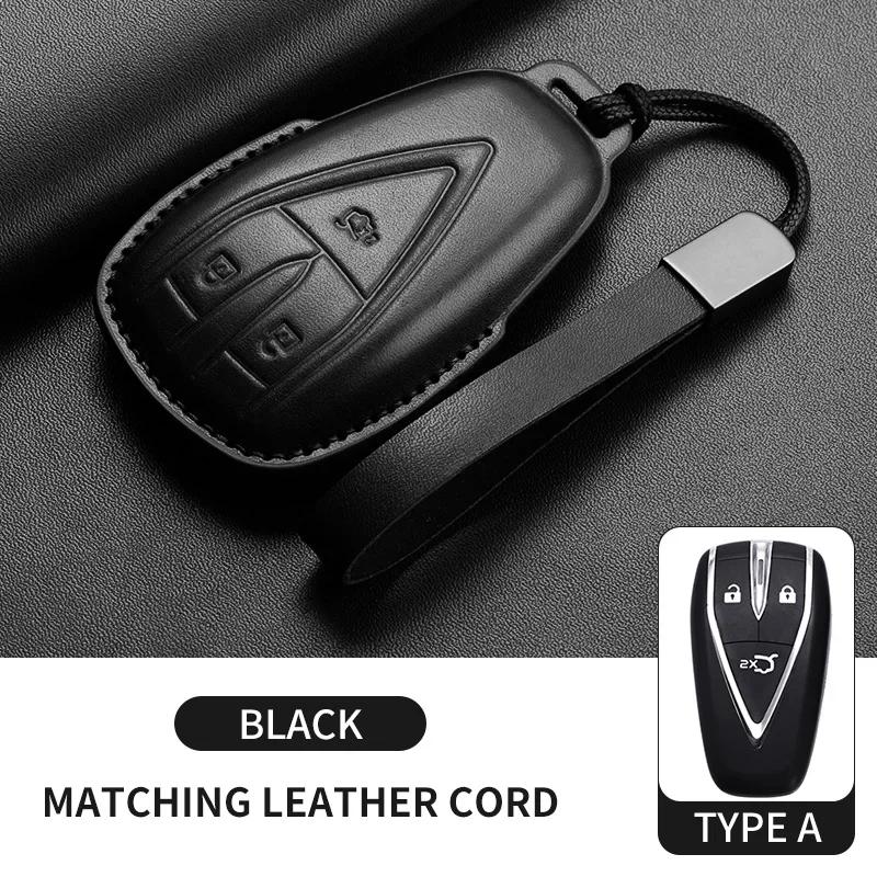 Leather Car Key Case Cover Holder Keychain Shell for Changan CS35 Plus CS55 Plus CS75 Plus Eado UNI T UNI K Oushang X5 X7 EV
