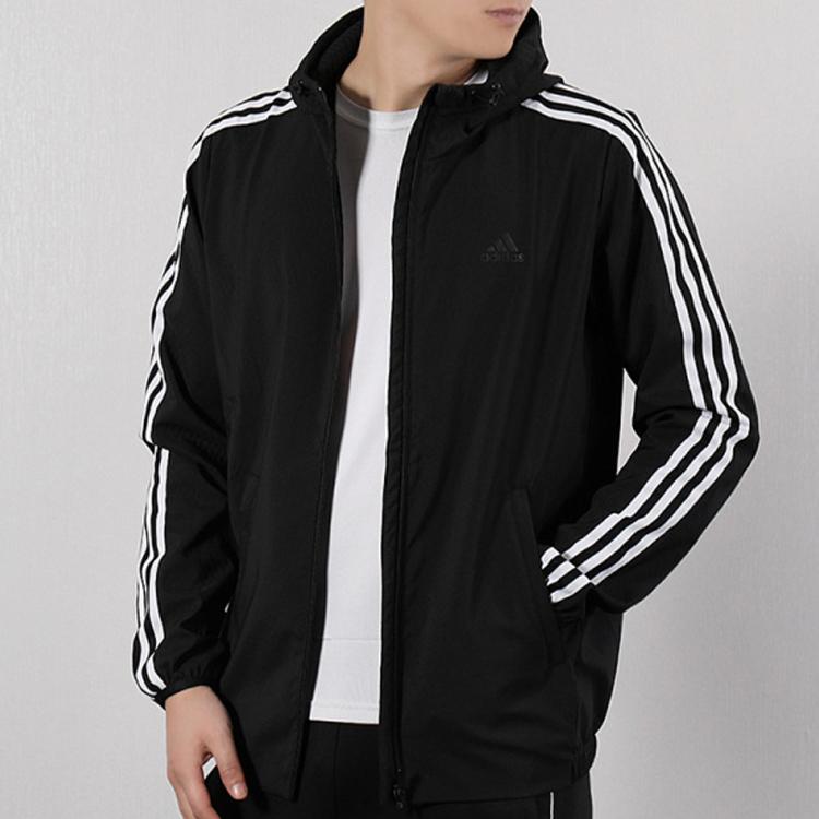 Adidas Classic 3-Stripes Sports Woven Jacket Men Jackets Black DW4600