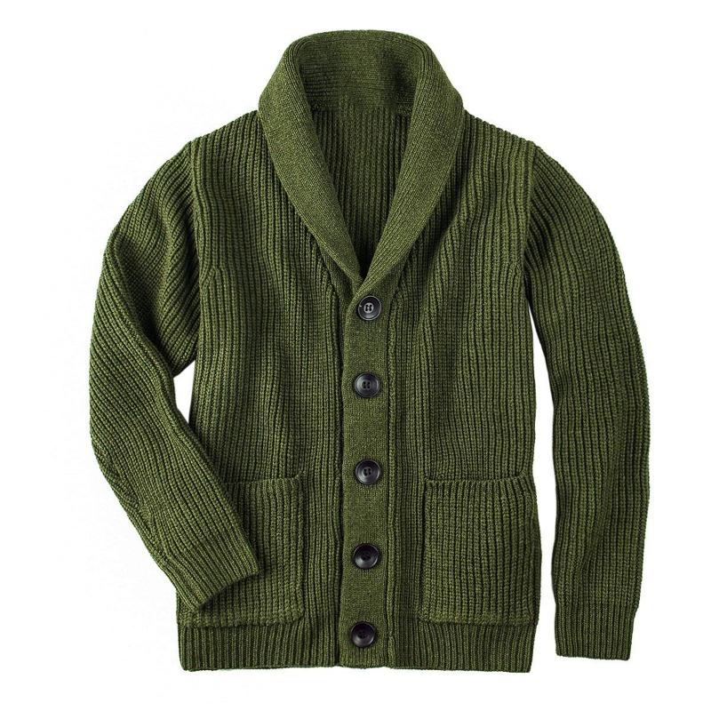 2025 Winter Sweater Men's High Neck Single Button Pocket Knitted Top