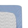 Cotton fitted sheet 120x200 smooth satin light blue