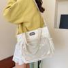 Zipper Transparent Pocket Handbag Large Capacity Canvas Shoulder Bag Sweet Itabag  Girl