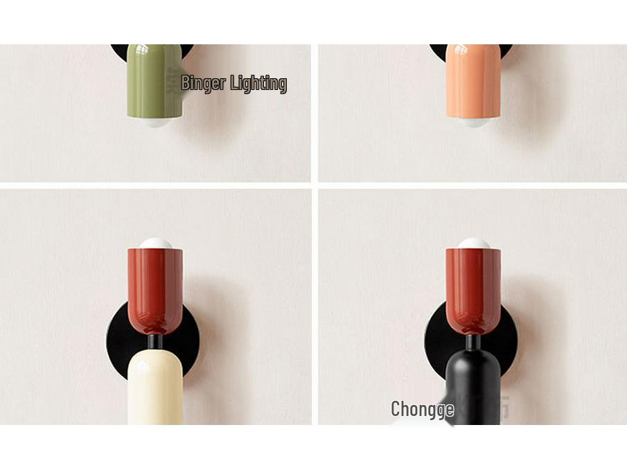 Mid-Century Modern Double-Head Cream Wall Lamp - Creative & Colorful Vintage Design for Nordic Bedrooms