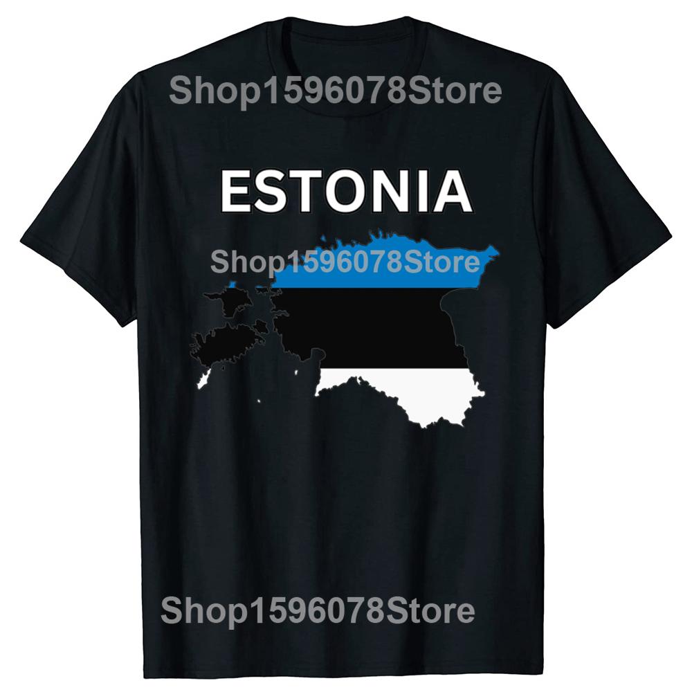 Funny Estonia Flag Map Graphic Tshirts Men Womens Fashion Casual Tshirt 100 Cotton Loose Oversized Estonian T Shirt