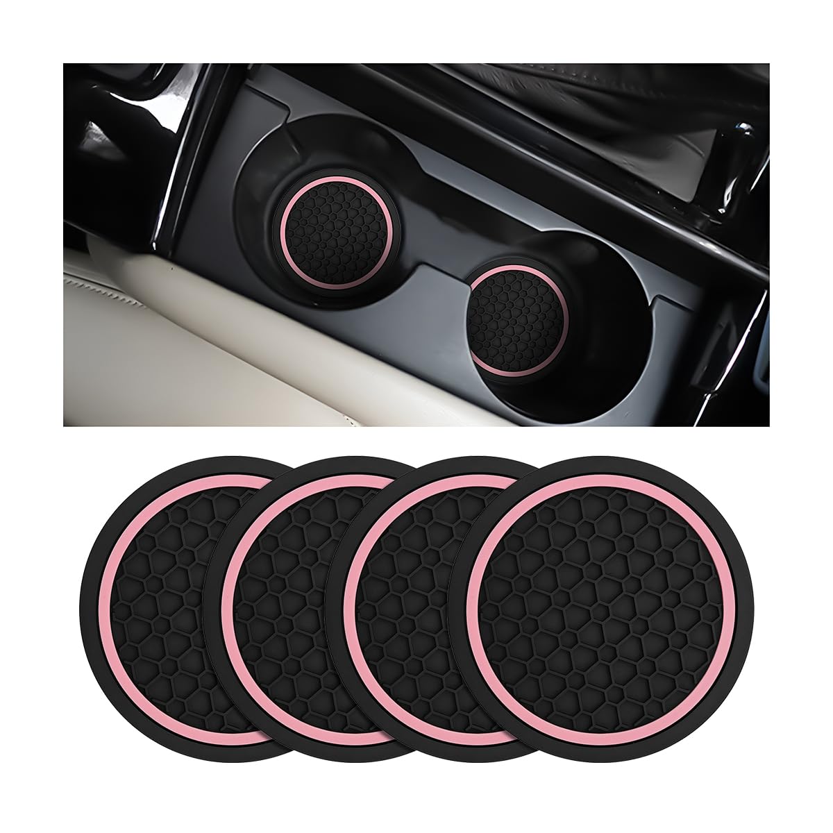 Mandark 4 Pieces Car Cup Holder Coaster, 2.75 Inch Non-Slip 4 pieces