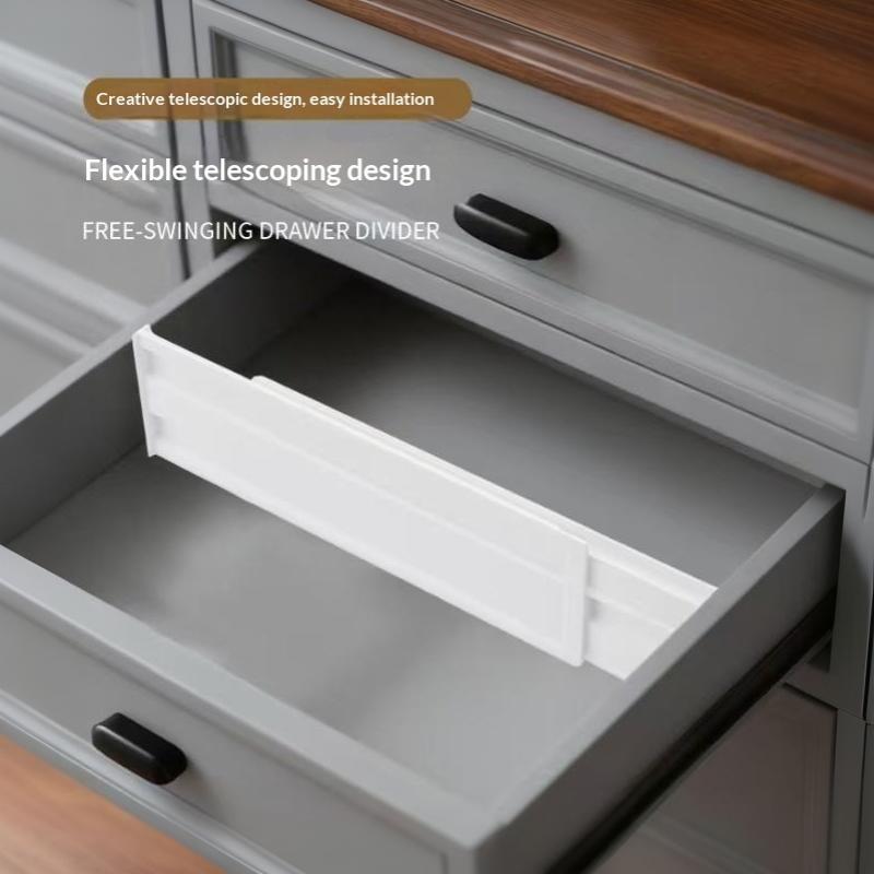 5Pcs Adjustable Expandable Plastic Drawer Divider Set No Drill For Deep Shallow Drawers Underwear Kitchen Storage