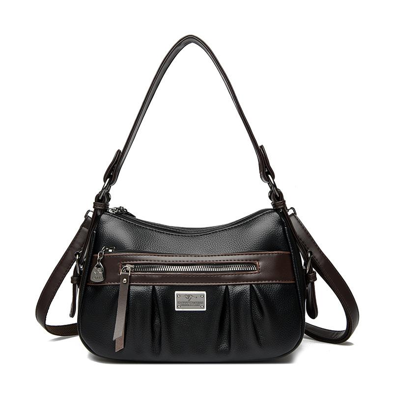 A Contrasting Color Crossbody Bag for Women with Multiple Compartments and A Large Capacity Single-shoulder Bag