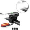 Fahrrad-Taschenlampe mit 5 Lichtarten LED Fahrradlicht Scheinwerfer Nachtfahrten USB-Aufladung Frontlicht